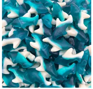 Blue Sharks Gummy Candy, Blue Raspberry Flavor (1 Pound Bag)