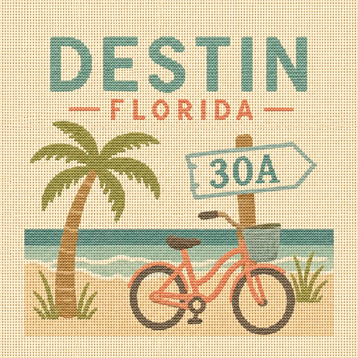Destin Printed Needlepoint Canvas