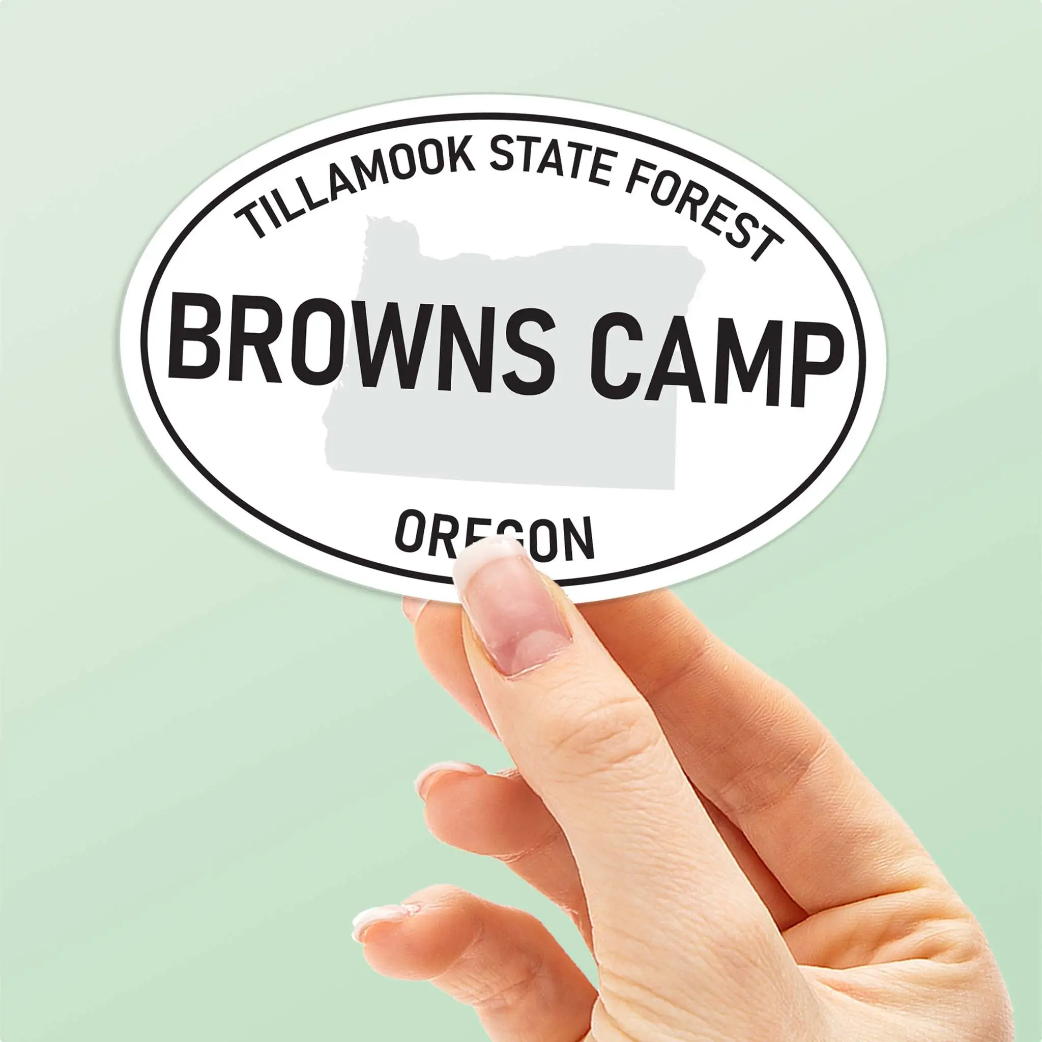 Browns Camp Oregon White Oval Bumper Sticker