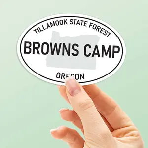 Browns Camp Oregon White Oval Bumper Sticker