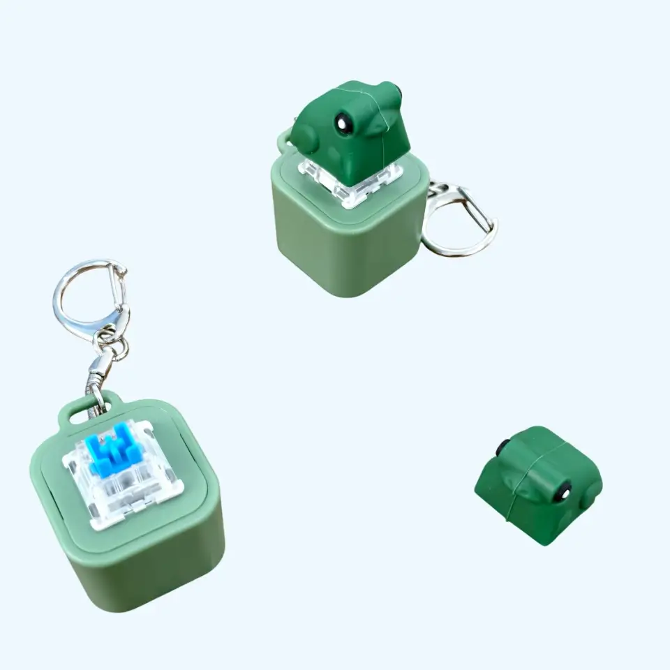 Frog Keychain with Realistic Croak Sound Rechargeable LED Light Color Change Fun Stress Relief Toy for Focus Relaxation & Anxiety Relief Portable Gift