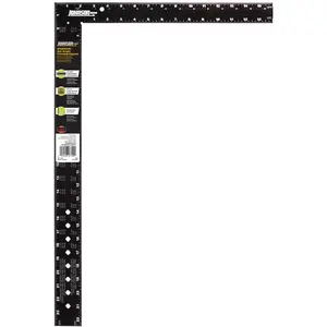 & Tool CS7 Aluminum Arc Angle Framing Square, 16" x 24", Black, 1 Square