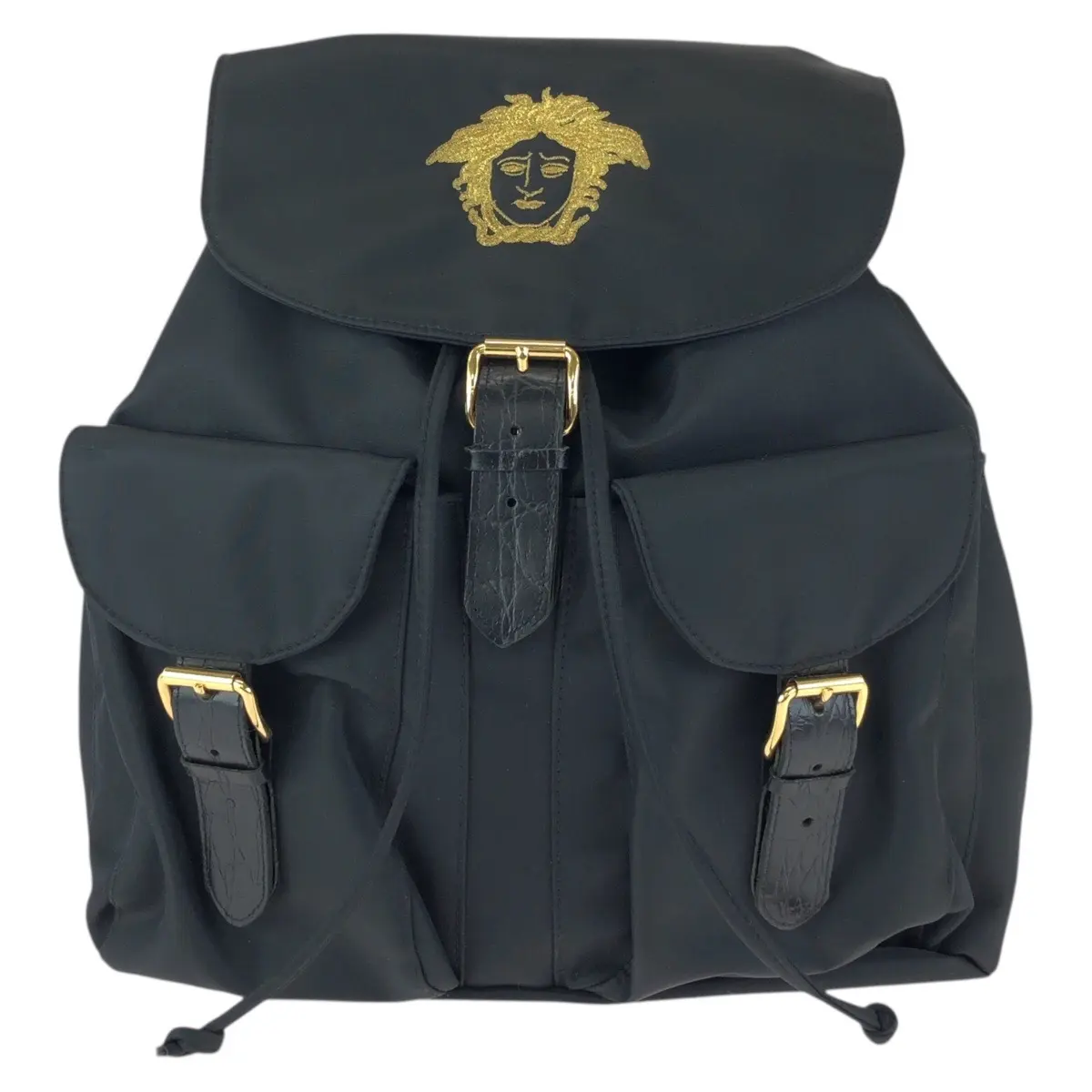 Pre-owned VERSACE Nylon Tote Bags Leather Backpack