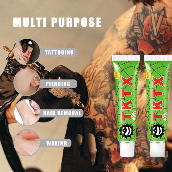 TKTX tattoo relief cream is used for local numbness and super-strength pain relief, skin care tattoo puncture depilation numbness tattoo cream cosmetics, lasting 6-8 hours without pain - 2pcs.