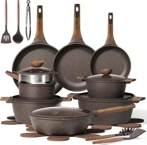 CAROTE 26PCS Pots and Pans Set Non Stick, Cookware Set Pots and Pans Induction Cook Ware, Nonstick Kitchen Cooking, PFOA Free