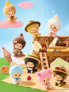 SK|| Monchhichi Coffee Farm Series Face - Swap Keychain  Blind Box