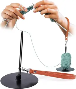 Portable Wrist Yarn Holder with Wrist Strap, Wool Magnetic Mini Yarn Holder for Crocheting/ Knitting on the go, Stainless Steel Yarn Organizer Storage