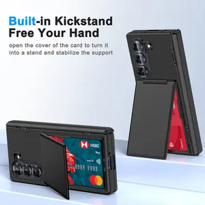 New Arrival Samsung Galaxy Z Fold7 Z Fold6 Case Card Pocket Stand Cover with Soft Touch Feels Premium Phone Protection