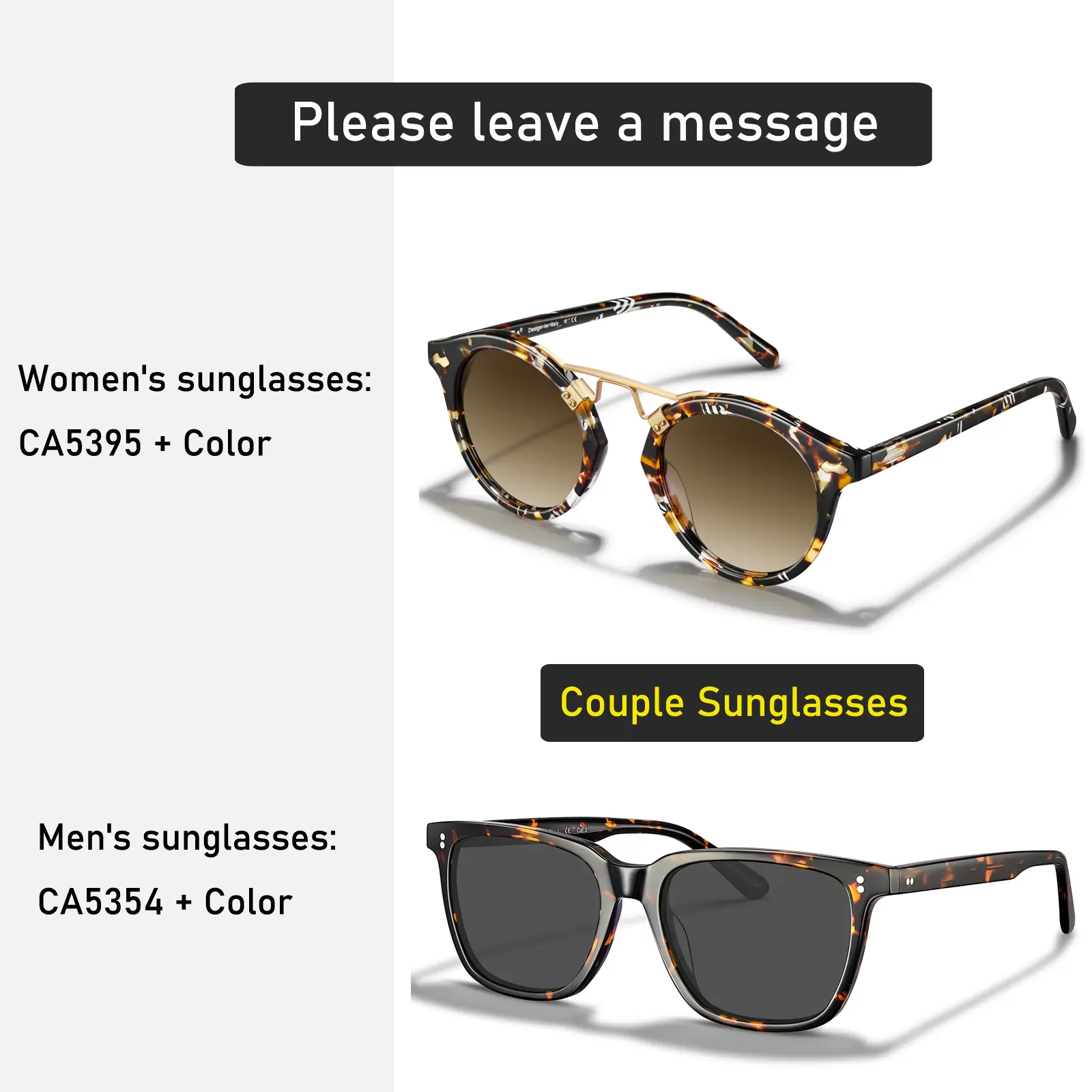 Message color【Women's sunglasses+Men's sunglasses】