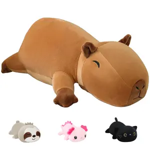 【Buy 1 Get 1 Free】Weighted capybara Plush Toy, Weighted Stuffed Animals for Kids Adults, Weighted Pillows for Anxiety,Halloween Christmas Gift for stress &Period Pain Relief Axolotl Plush, Black Cat Plush,Sloth Plush peluche  lady plush toys