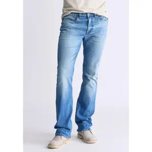 Slim Boot King Men's Jeans, Veined and Sanded Indigo - BM26004