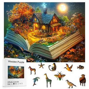501 Pieces Magical Themed Puzzles, Mysterious Treehouse Castle Wooden Puzzles, Adult Education Gifts, High Difficulty Toys