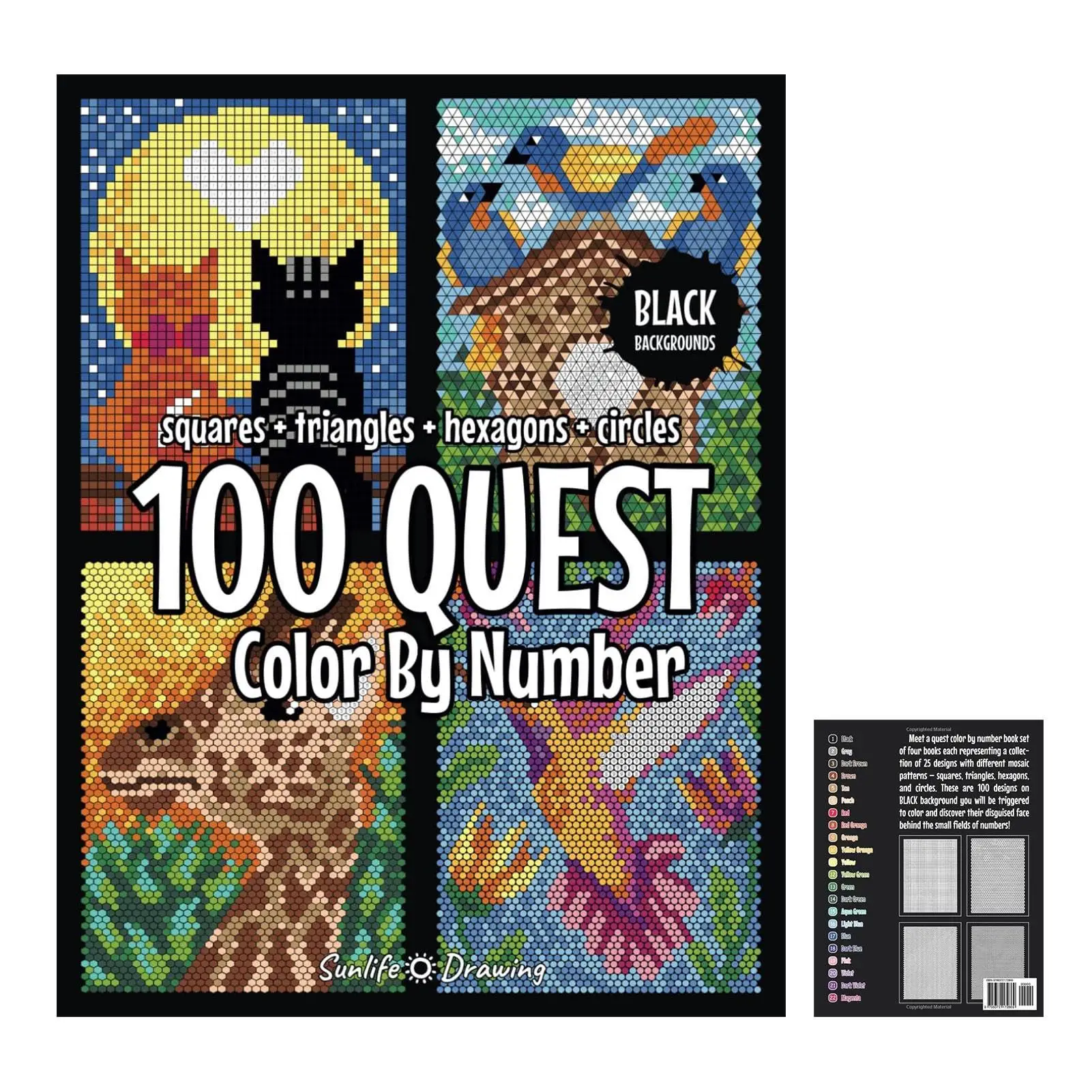 100 Questt Color By Number Book, 1 Count Large Print Color By Number Coloring Book, Party Gift for Adults, DIY Material