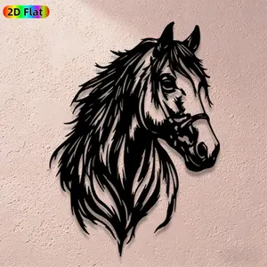 1pc Avant-Garde Horse Metal Wall Art, Avant-Garde Horse Statue Mural, Iron Craft, Perfect for Living Room, Garden, Zoo Corner Decor, Intricate Craftsmanship, Artistic Metalwork, Halloween Decor, Ideal Gift for Trend Seekers