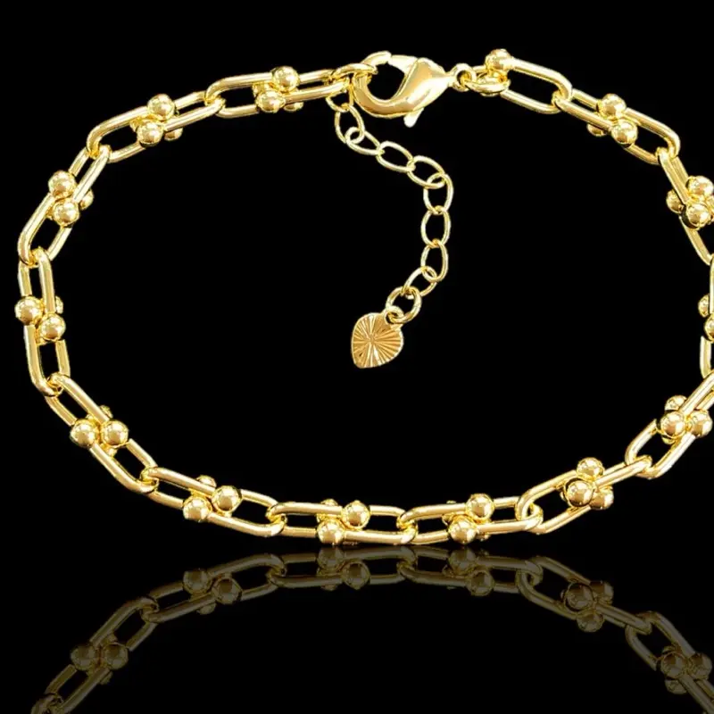 Gold filled - Oro laminado Paris U-link bracelet