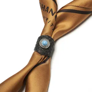 “Turquoise” Leather Bandana Slider