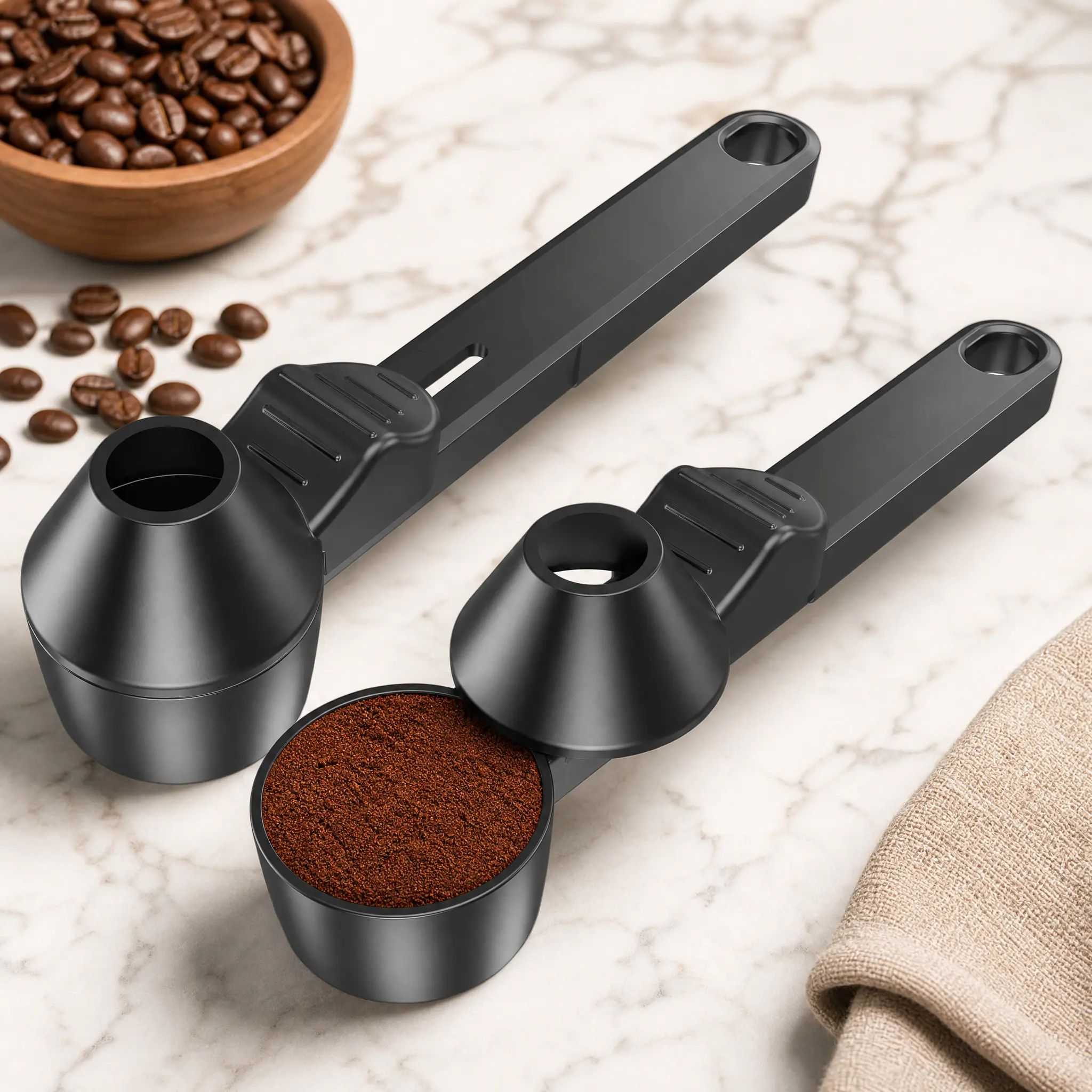 Multifunctional Coffee Spoon with Funnel, Capacity Scoopfor Reusable K-Cup Refillable Pods & Ground Brews, HomeParty Supplies Accessory