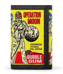 OPERATION MOON NASA 1969 Trading Cards Wallet | Space Mission Celebration Gum | Slim Comfortable