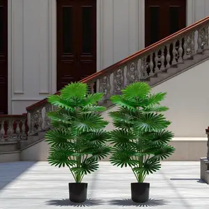 2pcs 41.33 Inch High Realistic Palm Trees, Large Plant Bonsai, Artificial Palm Plants, Living Room Home Decor, Bedroom, Garden Decoration