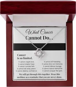 Breast Cancer Awareness Necklace Gift, Comfort Jewelry for Women Battling Cancer, Survivor Pendant with Inspiring Message Card and Gift Box for Chemo Patients