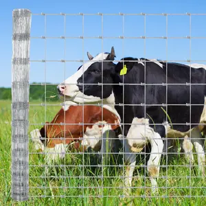 Livestock Fence, 6Ft x 328Ft Galvanized Wire Fencing, Cattle Farm Fence, Deer Fences, Heavy Zinc Goat Fences for Goat Deer Yard Livestock Protection