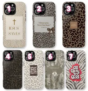Jesus Saves Leopard Luxe Case- Faith Statement Neutral Glam, Love God Compatible with iPhone 17 16 15 14 13 12 11 X Plus/Air/Pro Max/Pro, Tough Phone Case