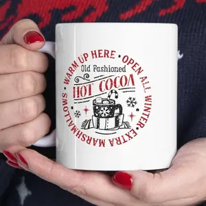 Christmas Hot Cacao Mug, Holiday Mug, Christmas Coffee Mug, Funny Christmas Mug, Hot Chocolate Mug, Christmas Gifts, Marshmallows Winter Mug