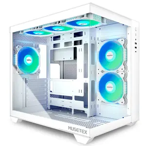 MUSETEX Y6 ATX PC Case with 6 Pre-Installed PWM ARGB Fans