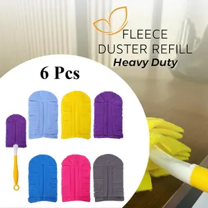6 Pack 360° Fleece Duster Refills for Swiffer,Reusable Duster Refills Heavy Duty Compatible with Swiffer Hand Duster (Mixed Color) Cleaning Gloves nontoxic  cleaning  supplies gift