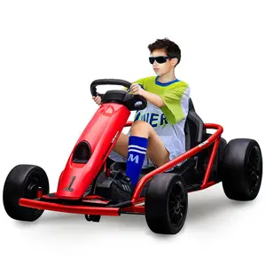GARVEE Electric Drift Go Kart for Ages 8-12, 24V Ride-On Toy Car with Dual 300W Motors, 8MPH Speed, Music, Slow Start, Seatbelt, Outdoor Racing Drift Kart, Supports Up to 180 Lbs - Red