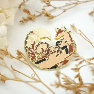 Mycofox Hard Enamel Pin | Woodland Hollow Collection | Mushroom Fox Surreal Art Pin