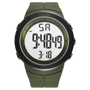 OIDEA Men's Digital Quartz Multifunctional Watch - Green TPU Strap, Digital Display, Stopwatch, EL Backlit, Large Luminous Easy-Reader Face, 3 ATM Waterproof, Alarm, Rotating Back, Outdoor Sport Tactical Gift summerwins