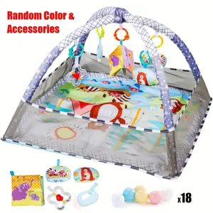 Baby Play Mat for Toddlers – Crawling & Climbing Floor Mat, Soft Playpen Gym, Fitness Rack Toy, Early Learning Activity Mat, Baby Development & Tummy Time, Non-Slip, 0-3 Years