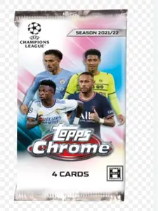 2 (TWO) PACKS - 2021-22 Topps Chrome UEFA Champions League Soccer Hobby