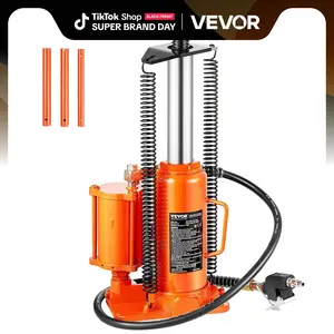 VEVOR Air Hydraulic Bottle Jack, 12 Ton/26455 lbs Pneumatic Hydraulic Bottle Jack with 10.43''-19.88'' Lifting Range & Manual Hand Pump, for Pickup, Truck, RV, Auto Repair, Industrial Engineering