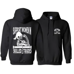 PLUMBERS & PIPEFITTERS - SUPPORT WOMEN IN SKILLED TRADES HOODIE - DIRECT-TO-FILM - DTF - sweatshirt Sweatshirts Womenswear Pullover Long Sleeve Tops Casual Cotton Apparel Blue