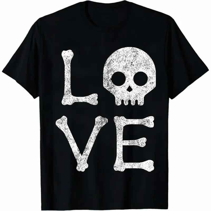 Women's Skull Print Graphic Tee - Fitted, Lightweight Crew Neck Sports Top for Halloween Party, Vintage Casual Fashion Gift (Black)