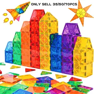 Large Magnetic Stacking Blocks Set, Magnetic Building, Magnetic Construction Set, Magnetic Tiles for Creative Play, Develop Spatial Thinking and Imagination, Ideal Gift for Boys & Girls, Perfect for Thanksgiving and New Year