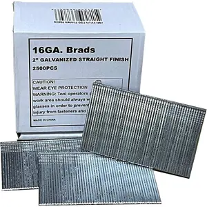 T50 16 Gauge Finish Nails, 2-Inch 16GA Galvanized Finish Nails, 2,500 Count (1-Pack) for Electric & Pneumatic Nailer , Rust-Resistant, Ideal for Trim, Molding, and Woodworking Projects