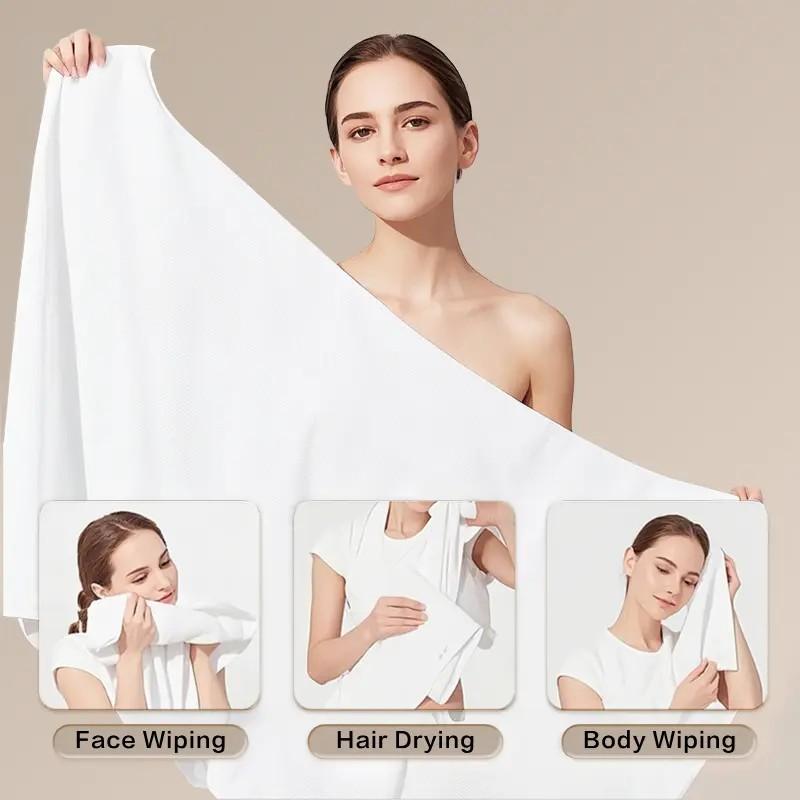 Disposable Bath Towels, 10 Pack 55" x 27.5" Ultra Soft, Quick Dry Disposable Towel, Portable Travel Towel for Hotel Camping Beach Swimming Gym Sauna , Personal Care Pet Towels