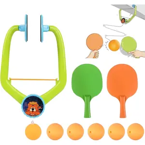 Door Ping Pong  Over The Door, Adjustable Doorway  Pingpong Trainer, Door Jam Pingpong Starter Kit, Portable Table Tennis Exerciser Set with Racket and Balls