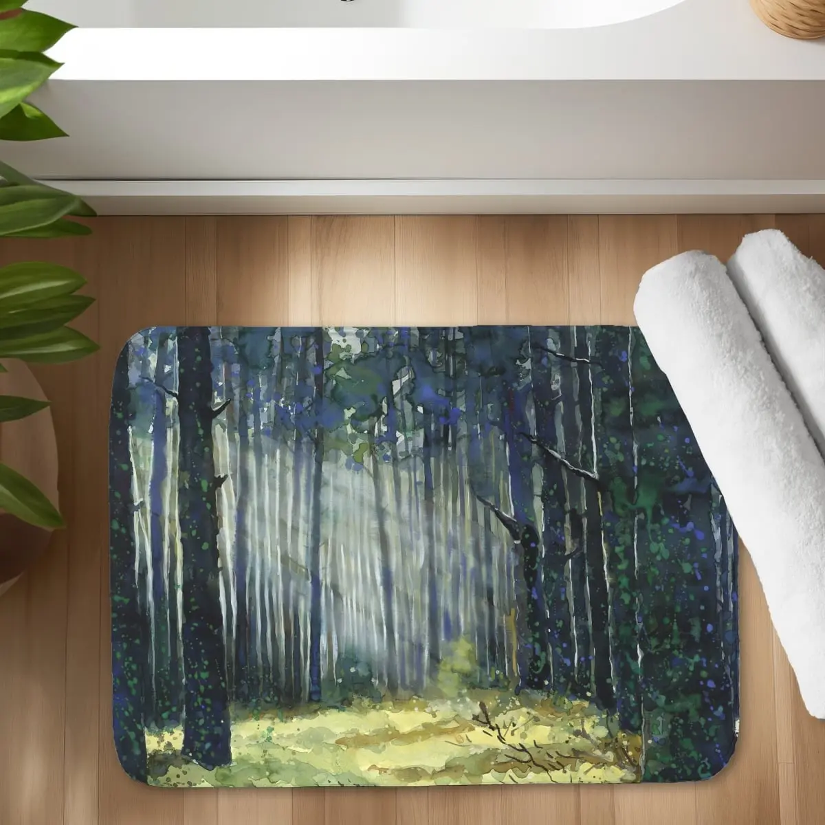 360 Stand Rectangle Soft Absorbent Glow Bath Mat, 17x24 in Bathroom Accessory - Cozy Hygge Accent for Living Room Home Decor, Bathroom Floor Mat, Absorbent Bath Mats