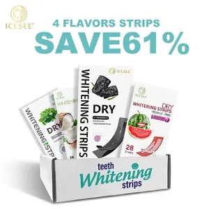 ICESEE Multi-Flavor Whitening Strips – 14-Day Treatment – Peroxide-Free & Safe for Enamel – Non-Sensitive, Dry Strip Technology