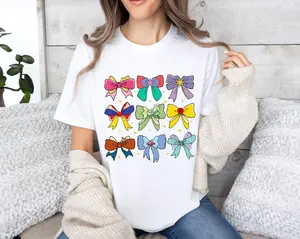 Comfort Colors Princess Coquette Bow Shirt, Cute Pastel Ribbon Tee, Soft Girl Balletcore Aesthetic, Trendy Vintage Vibe, Girly Gift For Her