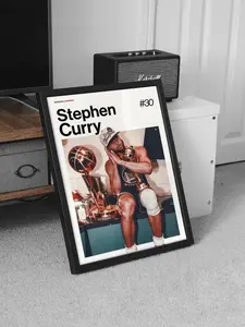 [UNFRAMED POSTER] Stephen Curry Poster, Curry Golden State Warriors Wall Art, UnFramed Print, Basketball Decor, Sports Artwork, Steph Curry