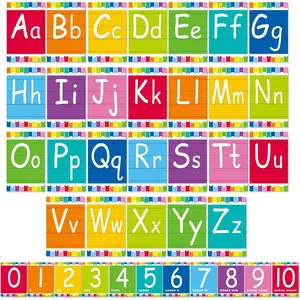 Bulletin Board Alphabet - ABC Alphabet Poster Classroom Decorating Set  English Poster  Elementary Classroom Wall Decor  Homeschool Supplies (Colorful)