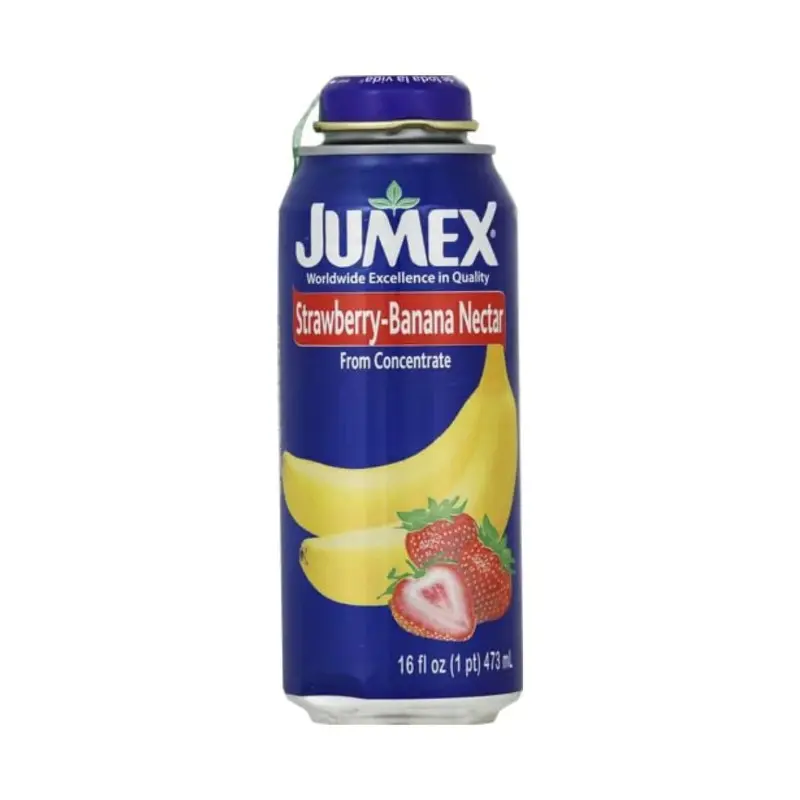 Jumex Strawberry Banana Nectar - 6-Pack 15.5oz Authentic Mexican Fruit Juice Drink, Real Fruit Purees + Water, Natural Ingredients, Ambient Snack, Fruity On-the-Go Refreshment for All Ages, Pantry Grocery Bulk Bundle