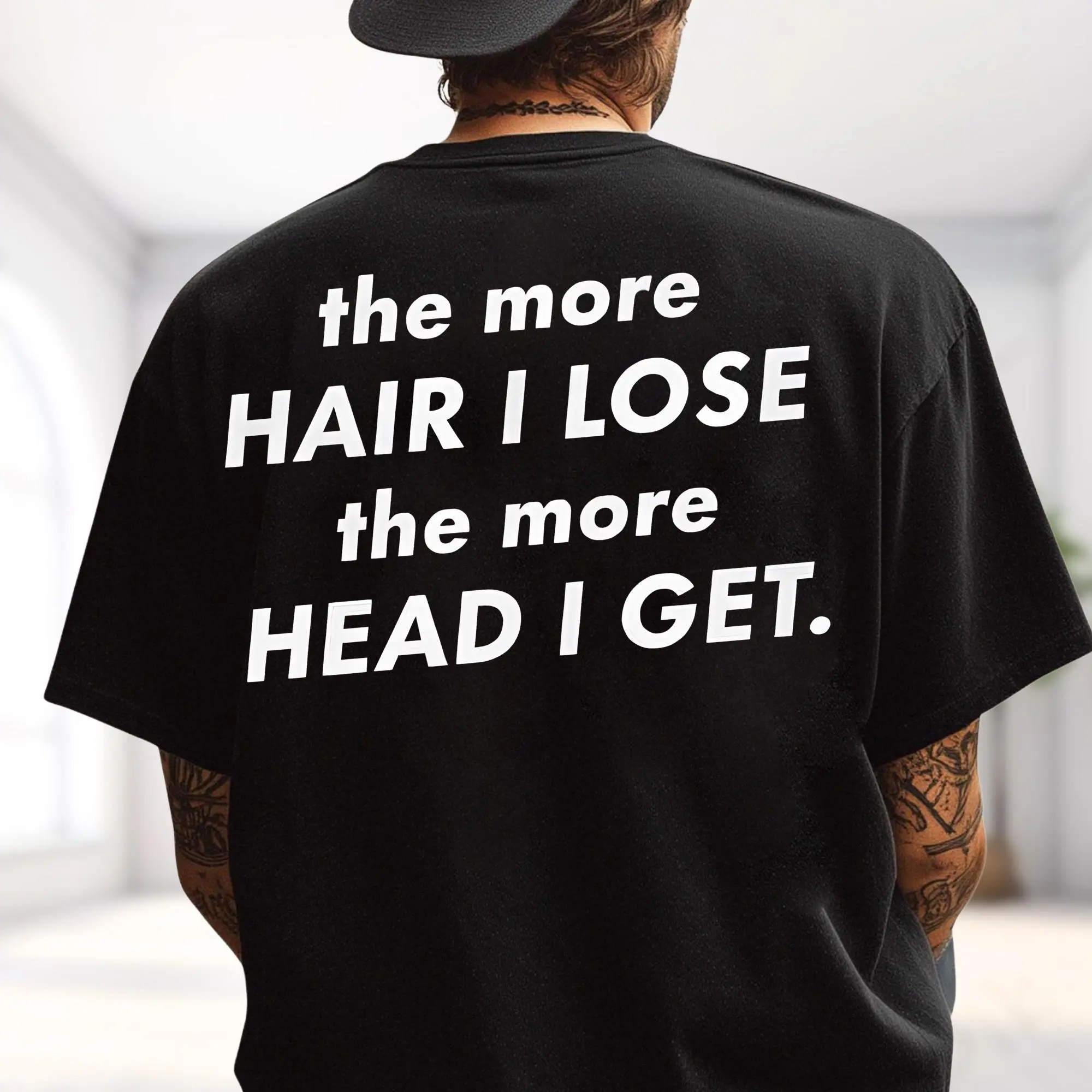 the more Hair I Lose the more Head I Get. Shirt, Funny Sarcastic Humor Hoodie, Meme Sweatshirt, Unhinged Quote Tee, Cotton Gift