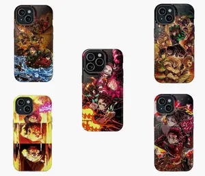 5 Styles Demon Slayer Infinity Castle Phone Case, Demon Slayer Phone Case For IPhone 11 12 13 14 15 16 Pro Max Plus X SE, Samsung S21 S22 S23 S24 S25 PT6