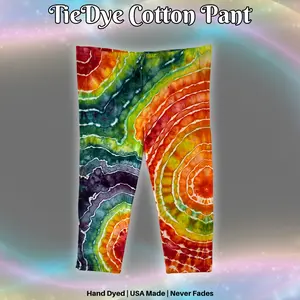 Cotton Unisex Pants by Taylor TieDye Original Hand-Dyed UNISEX 100% Cotton No Fade No Bleed Ice Dyed In-House All Season Double Stitched Front Pockets Adjustable Strap 2 Pockets